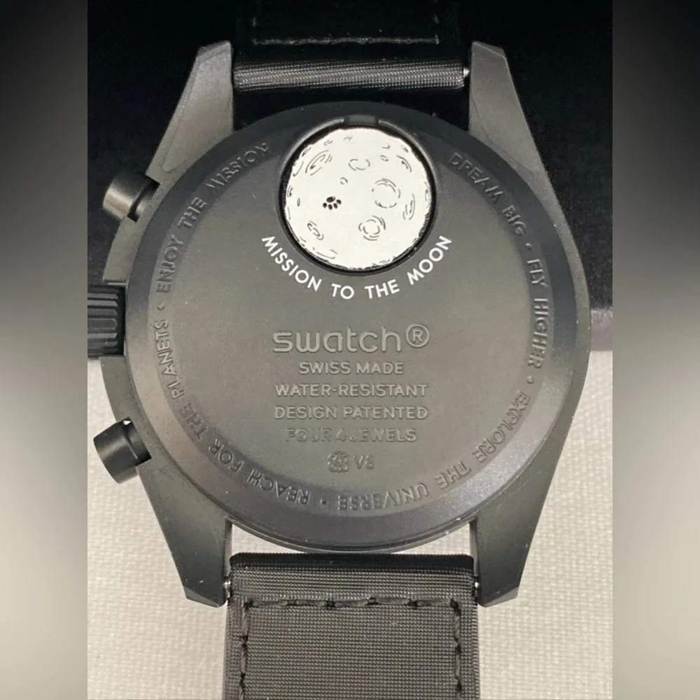 Omega X Swatch MISSION TO THE MOONPHASE MOONSWATCH SNOOPY WATCH Black